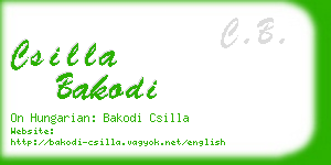 csilla bakodi business card